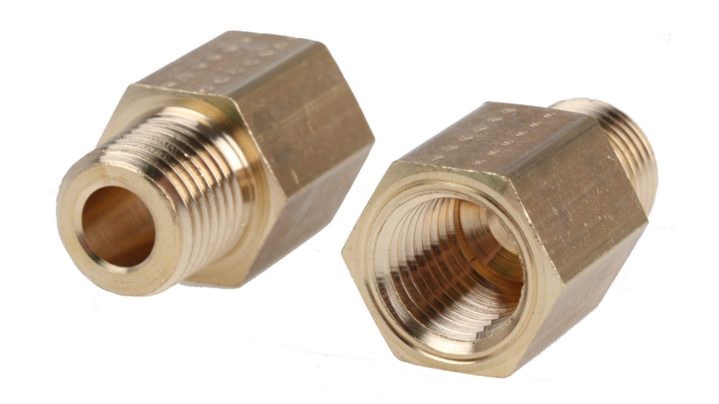 Legris Straight Threaded Adaptor, R 1/4 Male to NPT 1/4 Female, Threaded Connection Style