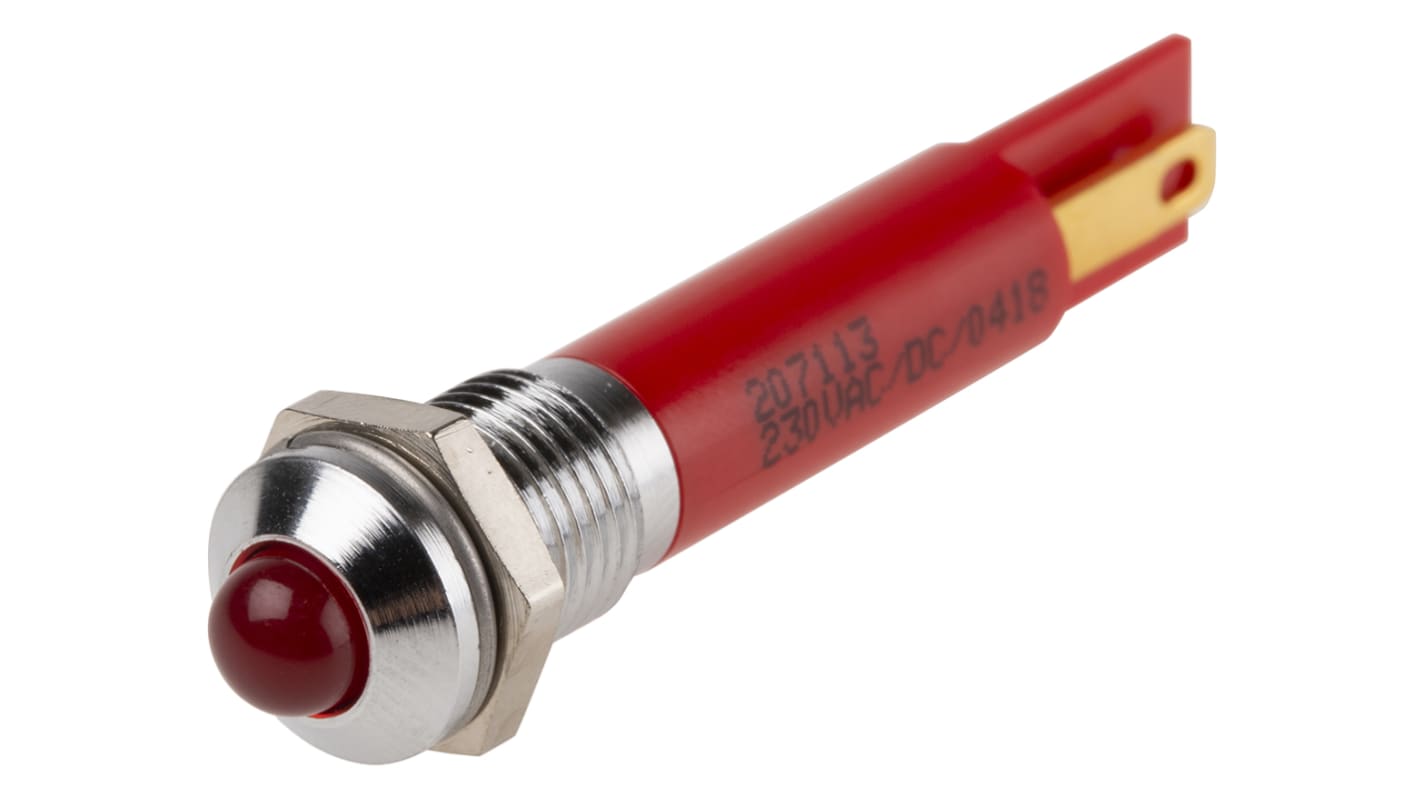 Voyant LED lumineux  Rouge RS PRO, dia. 8mm, 230V c.a.