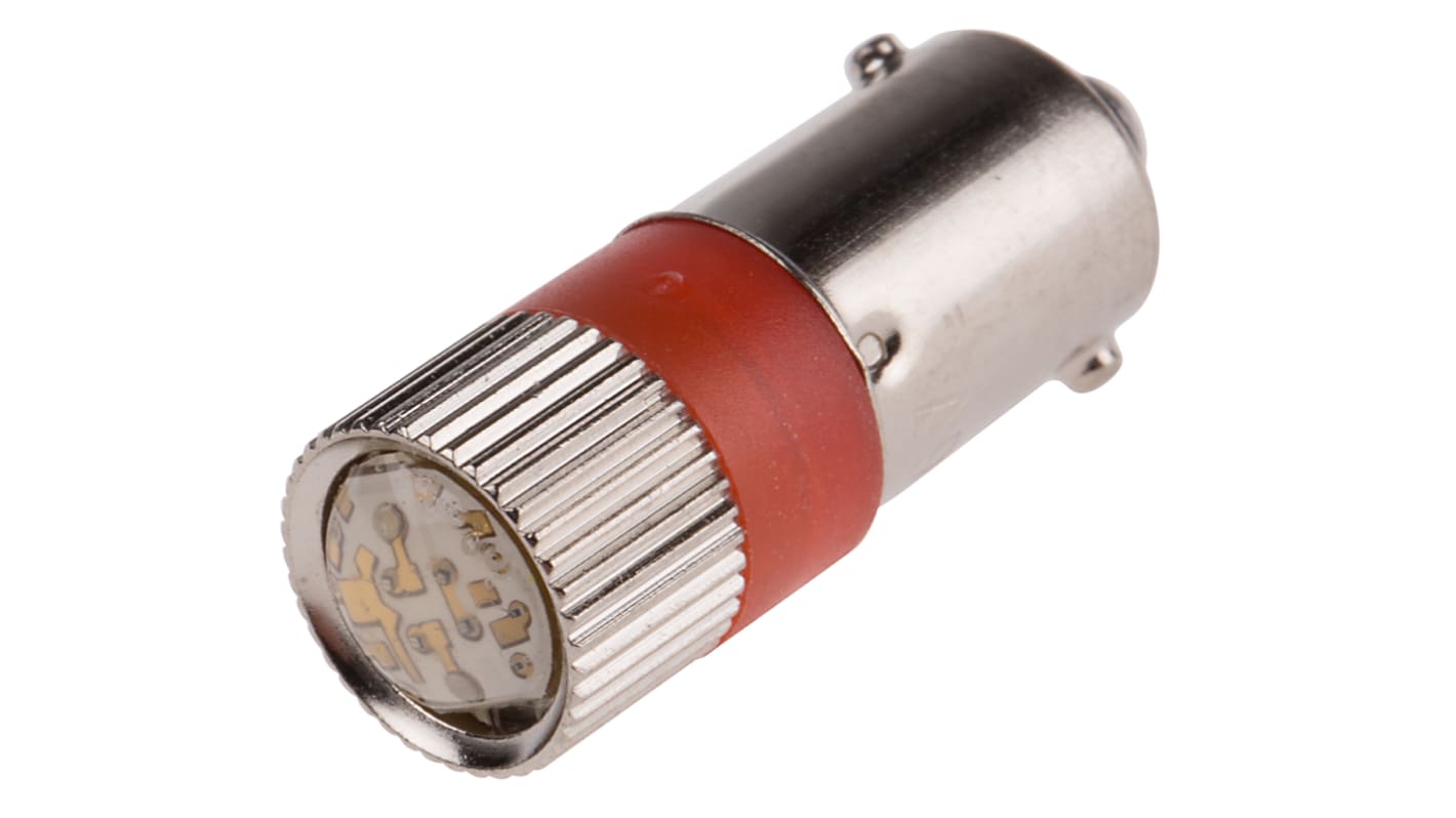 RS PRO LED Signalleuchte Rot, 6V ac / 110mcd, Ø 10mm x 28mm, Sockel BA9s