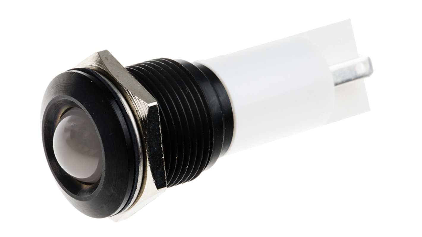 Indicador LED RS PRO, Blanco, lente prominente, Ø montaje 16mm, 115 V dc, 230V ac, 3mA, 350mcd