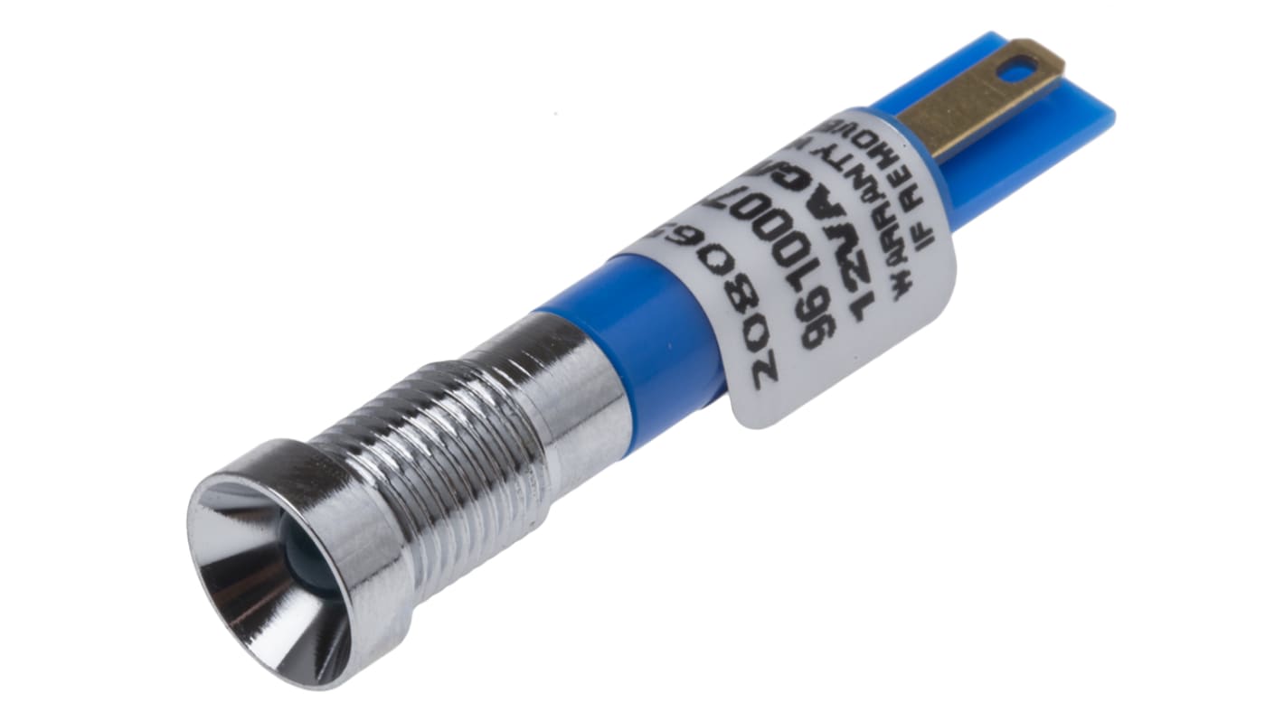 Indicatore da pannello RS PRO Blu  a LED, IP67, Ad incasso, foro da 8mm