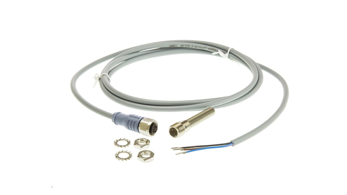 RS PRO Inductive Barrel-Style Proximity Sensor, M8 x 1, 1.5 mm Detection, PNP Output, 10 → 30 V dc, IP68