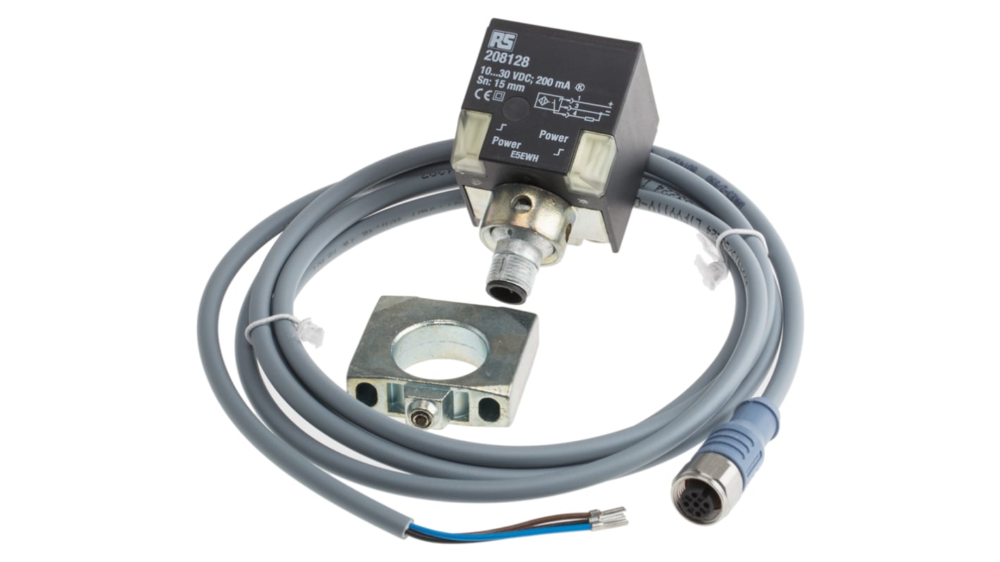 Sensor de proximidad RS PRO, alcance 15 mm, salida PNP, 10 → 30 Vdc, IP68, 250Hz