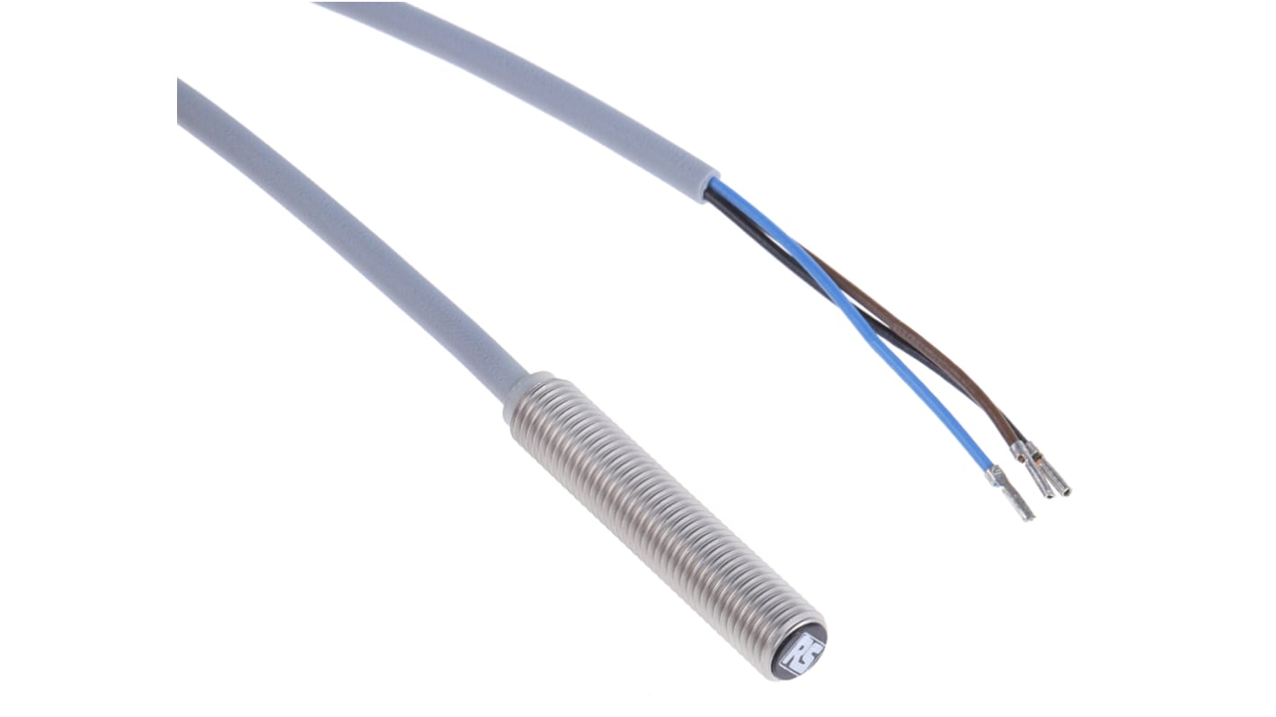 RS PRO Inductive Barrel-Style Proximity Sensor, M8 x 1, 1.5 mm Detection, PNP Output, 10 → 30 V dc, IP68