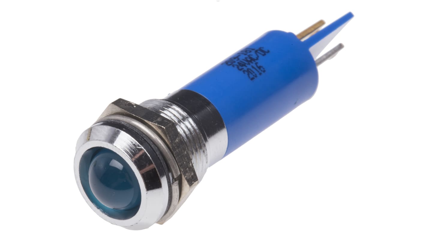 Indicatore da pannello RS PRO Blu  a LED, IP67, Sporgente, foro da 12mm