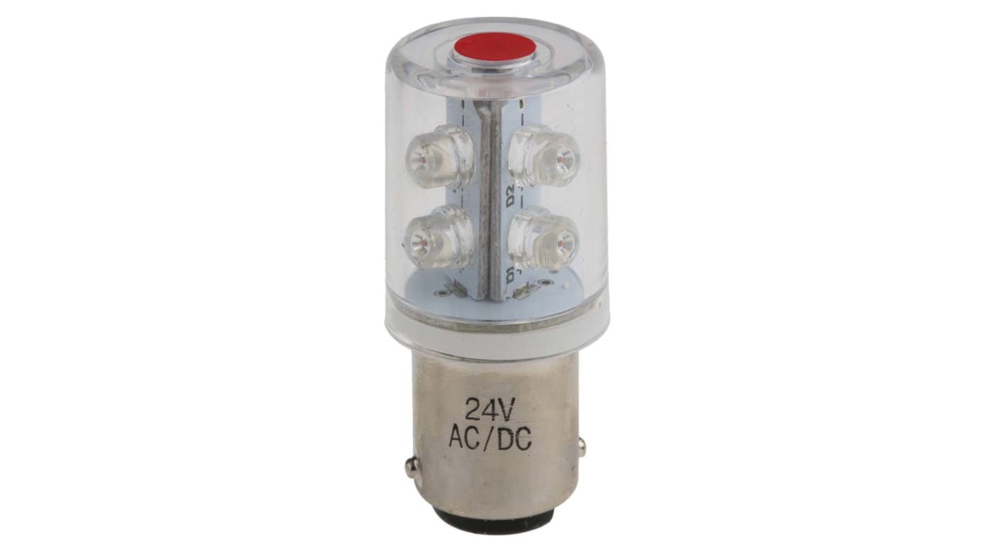 RS PRO LED Red, BA15d 24 V ac/dc