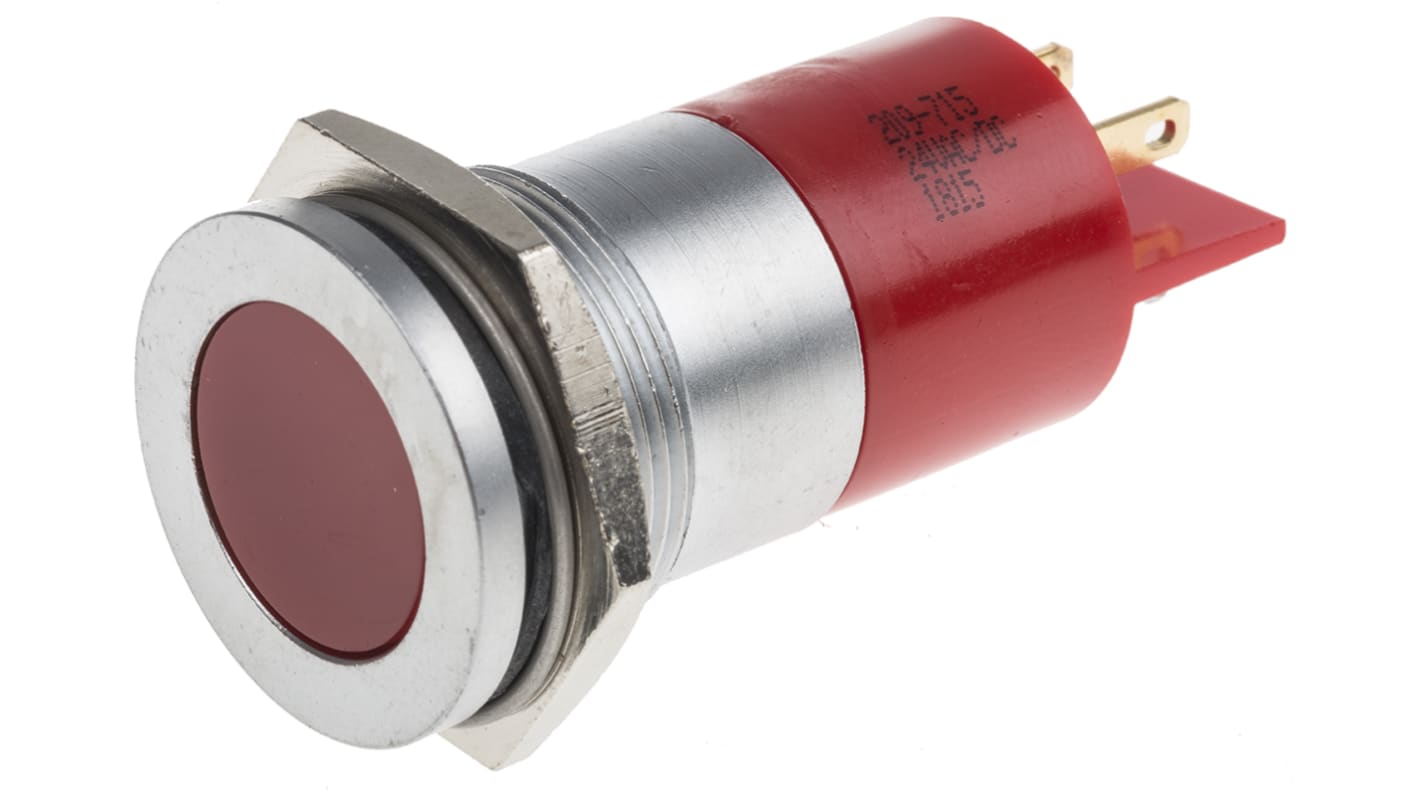 Voyant LED lumineux  Rouge RS PRO, dia. 22mm