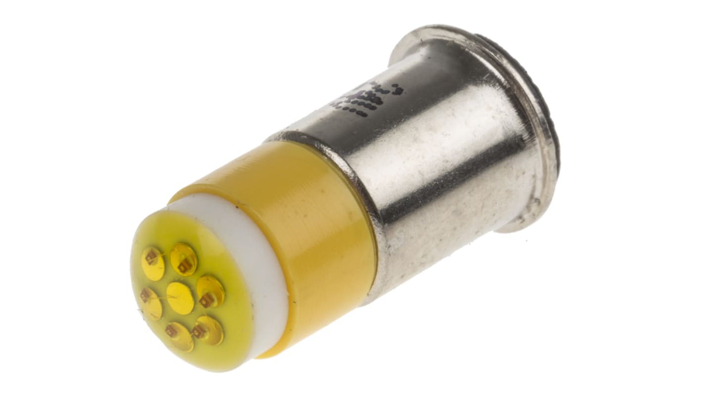 RS PRO Yellow LED Indicator Lamp, 24V dc, Midget Flange Base, 6mm Diameter, 45mcd