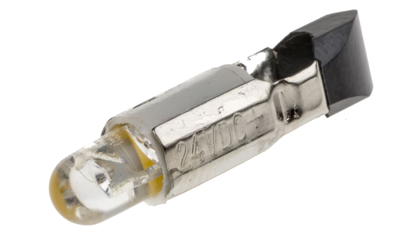 Jelzőfény Sárga, lámpa alsó rész: Telefon csúszka, Egyetlen csipes, 5.5mm Ø , 24V ac/dc