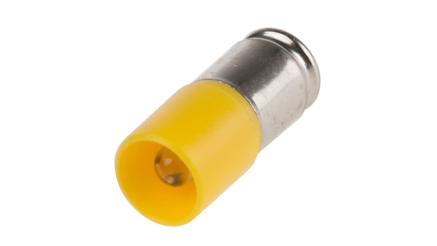 RS PRO Yellow LED Indicator Lamp, 48V ac/dc, Midget Groove Base, 6.1mm Diameter, 280mcd