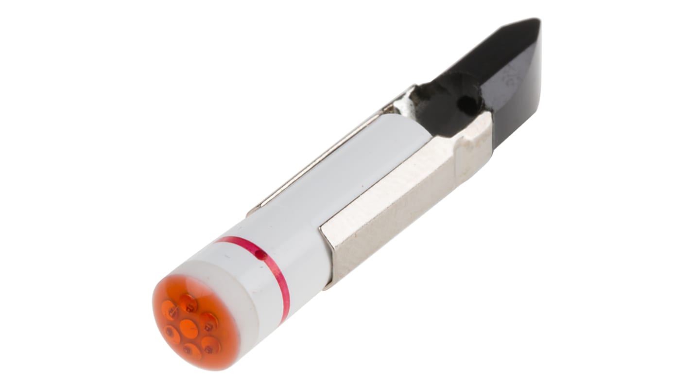 Lampada per indicatori RS PRO, lunga 30.5mm, Ø 5.5mm, 28V cc, luce color Rosso, 36mcd, Multichip da 100000h con Attacco