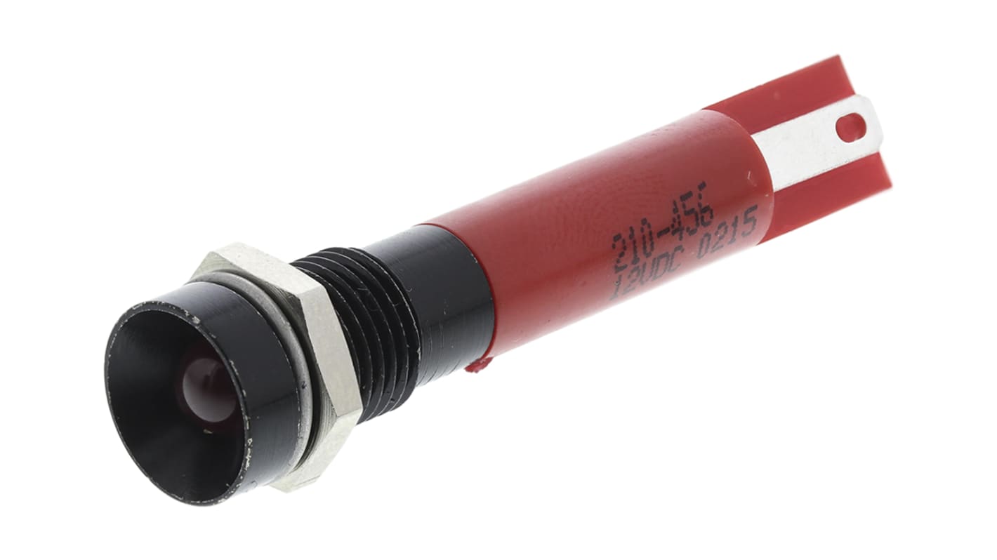 Indicatore da pannello RS PRO Rosso LED lampeggiante, 12V cc, Ad incasso, foro da 8mm