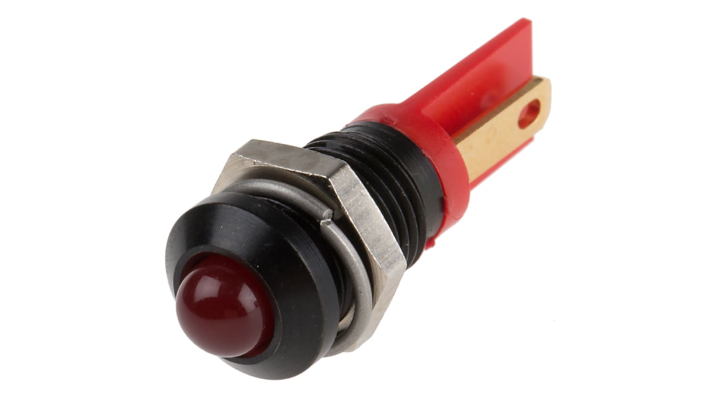 Indicatore da pannello RS PRO Rosso  a LED, 2V cc, Sporgente, foro da 8mm