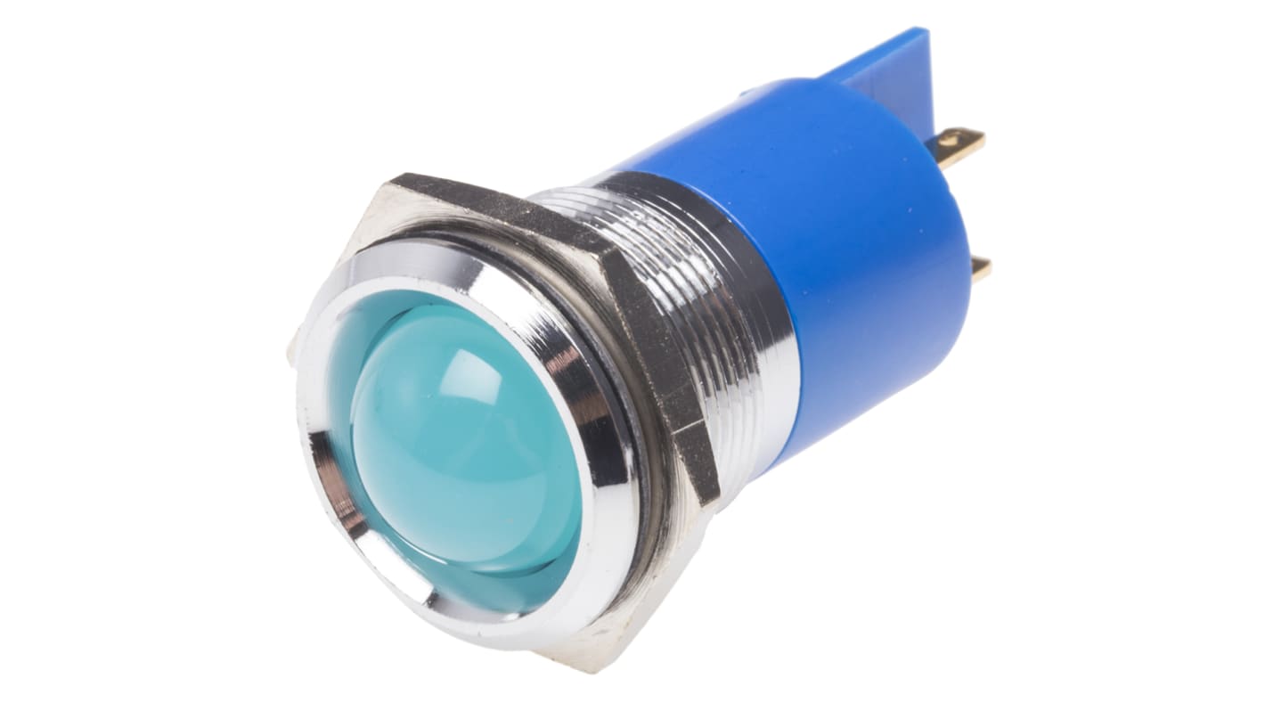 Indicatore da pannello RS PRO Blu  a LED, Sporgente, foro da 22mm