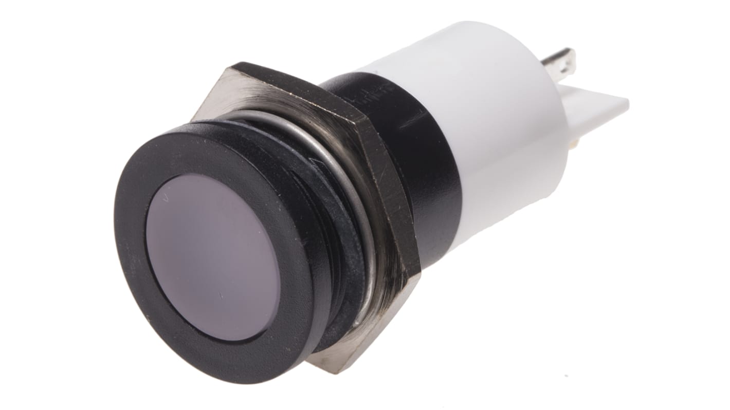 Indicador LED RS PRO, Blanco, lente enrasada, Ø montaje 22mm, 24V ac/dc, 20mA, 200mcd