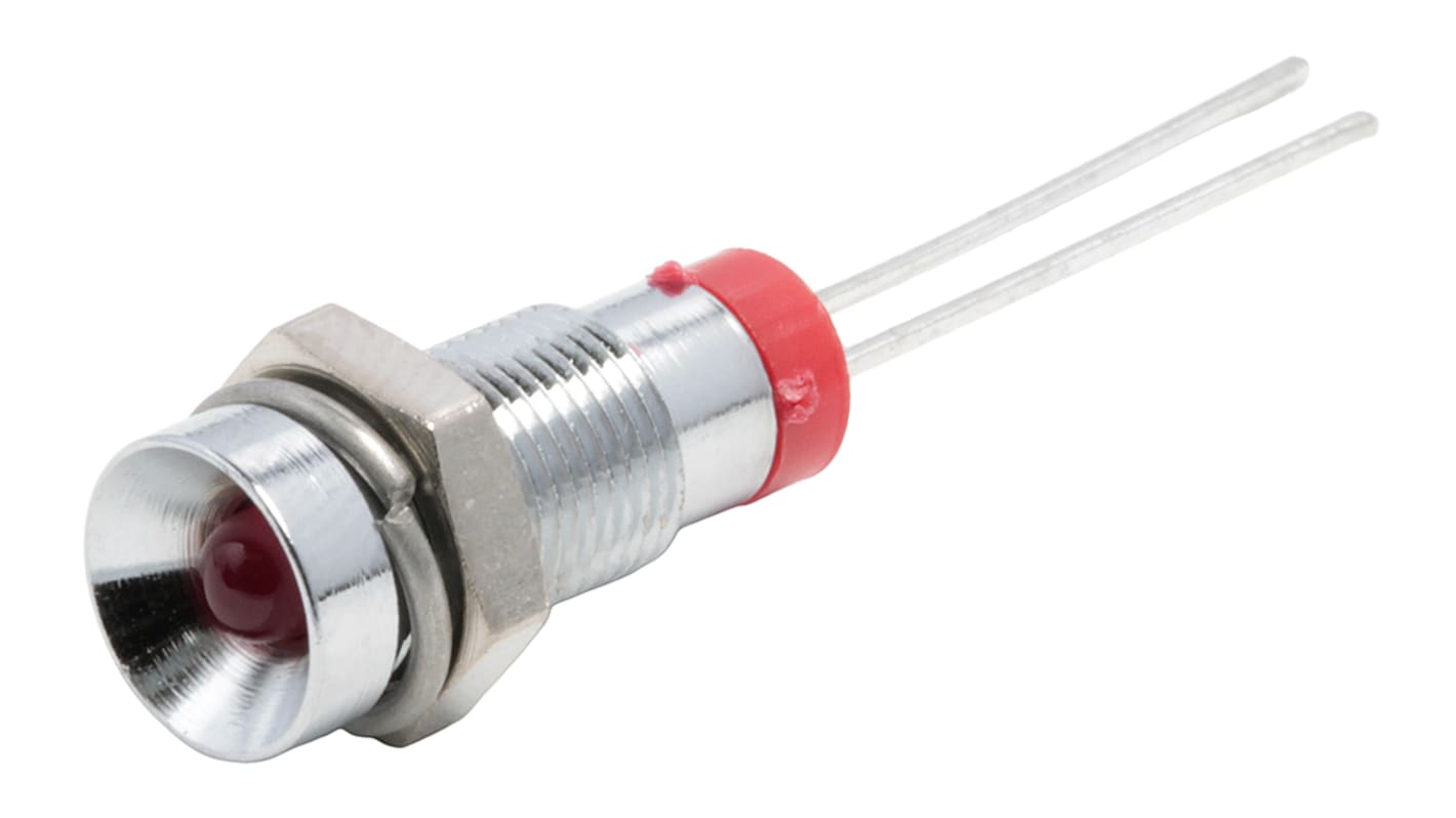 Voyant LED lumineux  Rouge RS PRO, dia. 6mm, 2V c.c., taille de la lampe 3 mm