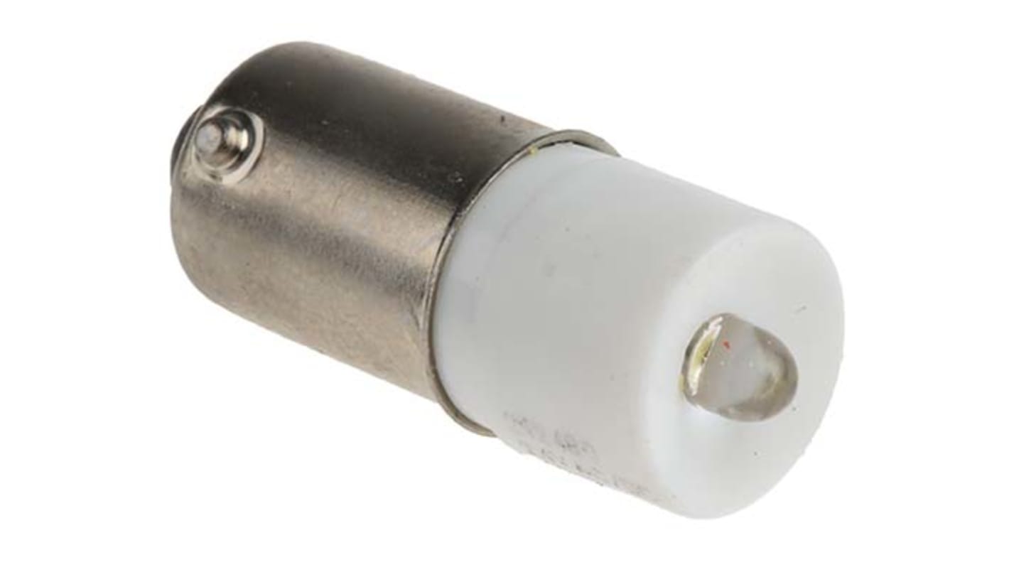 Bombilla para piloto luminoso LED RS PRO Blanco, λ X=0.31nm, 24V ac/dc, 2070mcd, casquillo BA9s, Ø 10mm