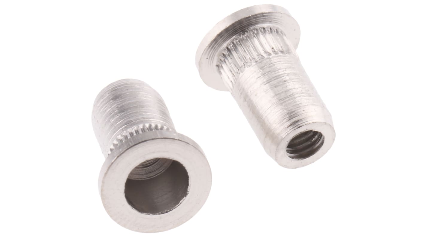 Inserto filettato in Acciaio inox Liscio Böllhoff, M3, Ø flangia 7mm, Ø foro di fissaggio 5mm