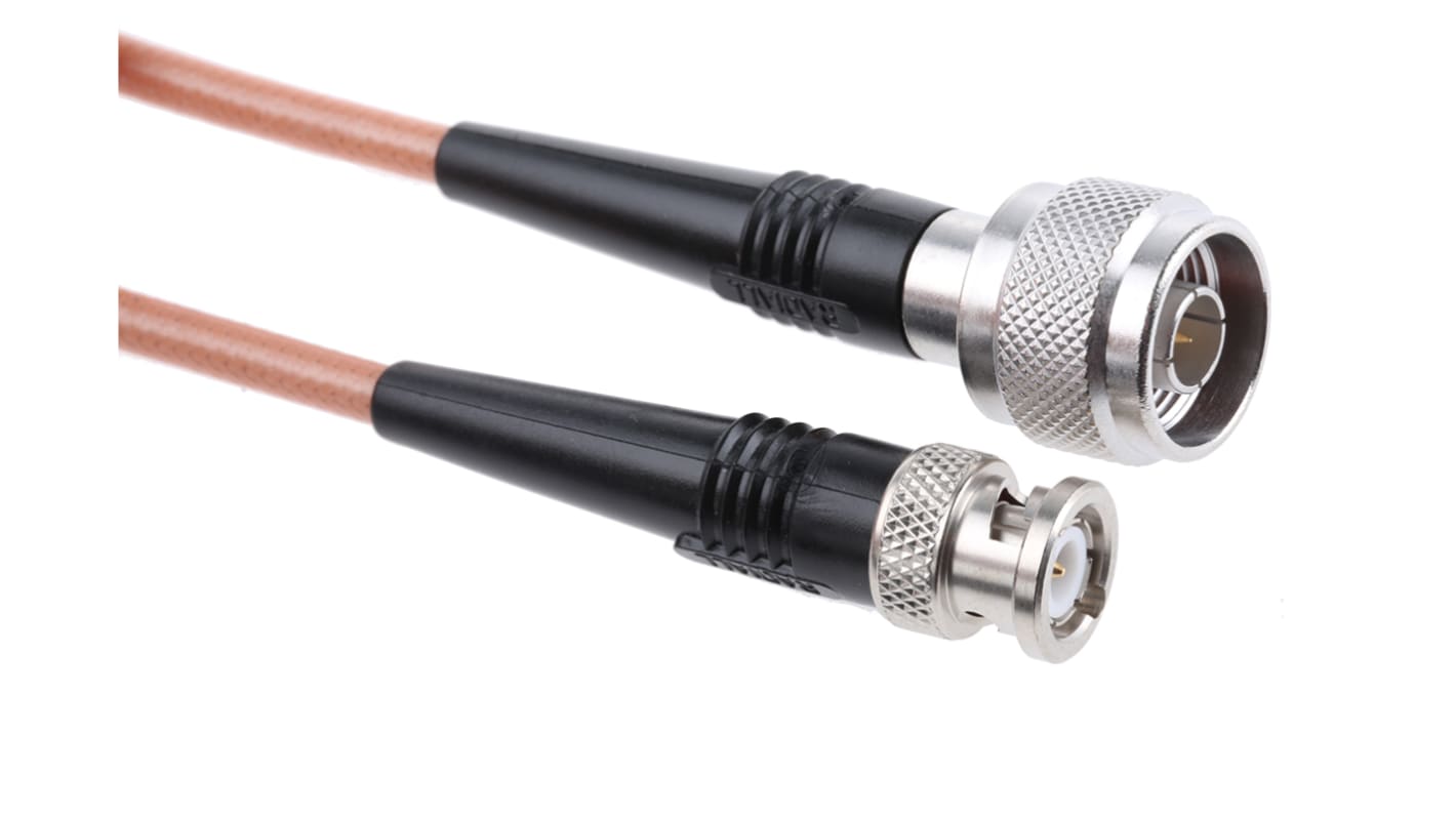 R284C0351025 | Radiall Male BNC to Male N Type Coaxial Cable, 1m, RG142 ...