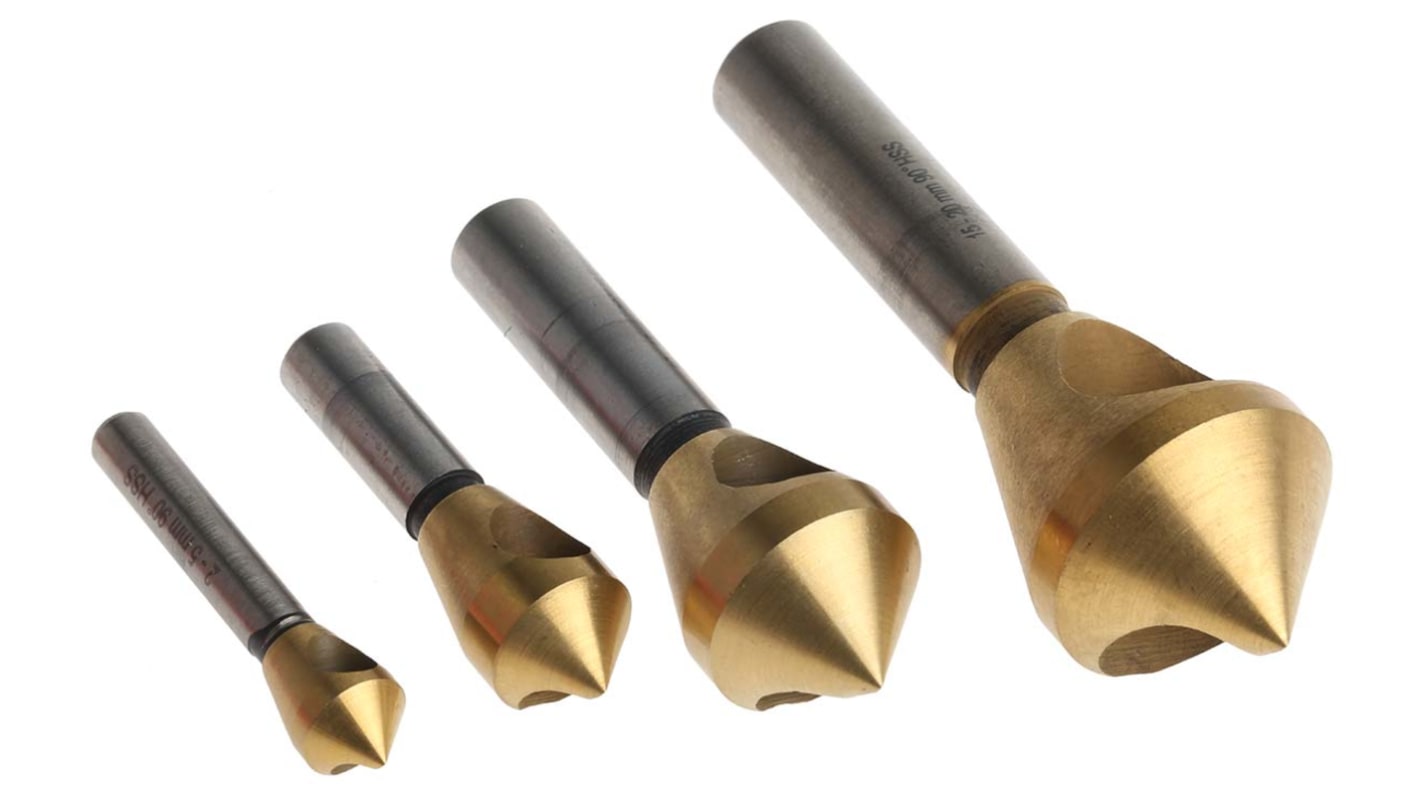 RS PRO HSS Countersink Drill Bit Set, 2mm Head, 90°, 4 Piece(s)