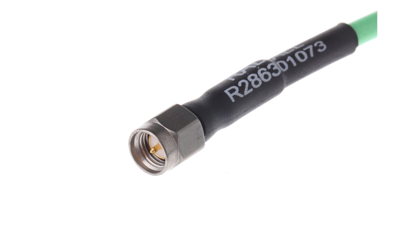 Cable coaxial Radiall, 50 Ω, con. A: SMA, Macho, con. B: SMA, Macho, long. 1m