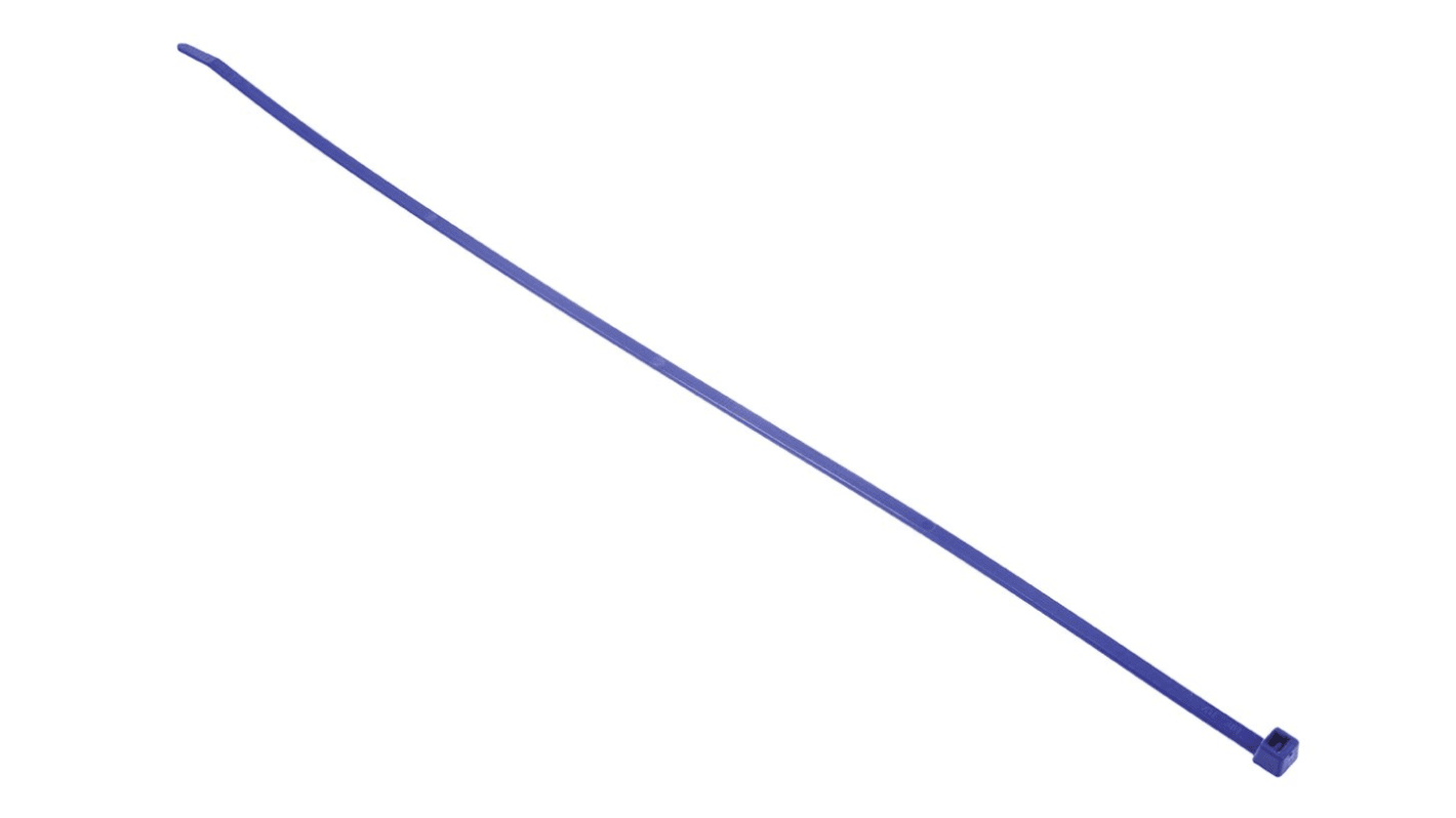 Brida HellermannTyton T50L de Poliamida 6,6 (PA66) Azul, 390mm x 4,6 mm, No reutilizable