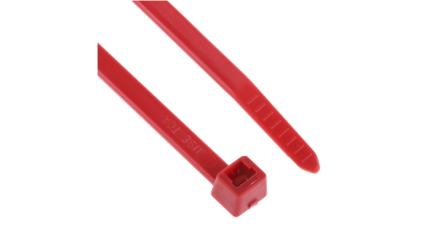 11104804 T50RPA66RD HellermannTyton Cable Tie, 200mm x 4.6 mm, Red