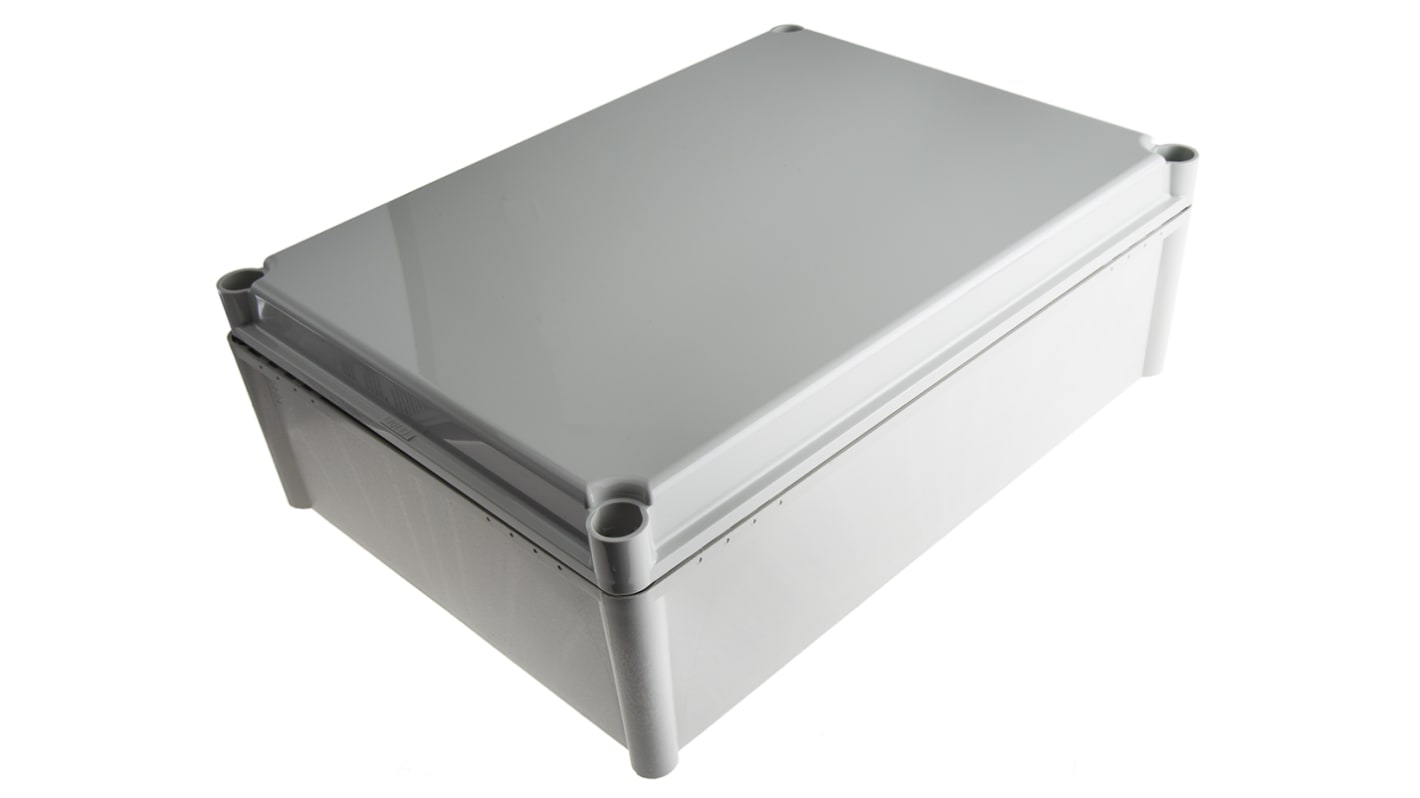 Fibox FEX Series Grey Polycarbonate Enclosure, IP54, Grey Lid, 378 x 278 x 130mm