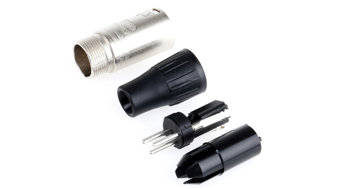 Neutrik Stecker gerade 3-polig Kabelmontage vergoldet XLR-Steckverbinder