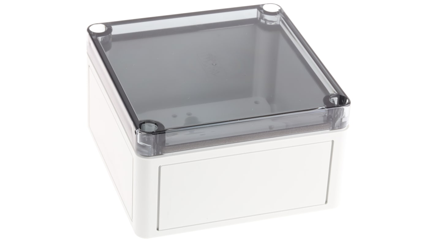 Spelsberg TK PS Series Grey Polystyrene Enclosure, IP66, Transparent Lid, 130 x 130 x 75mm