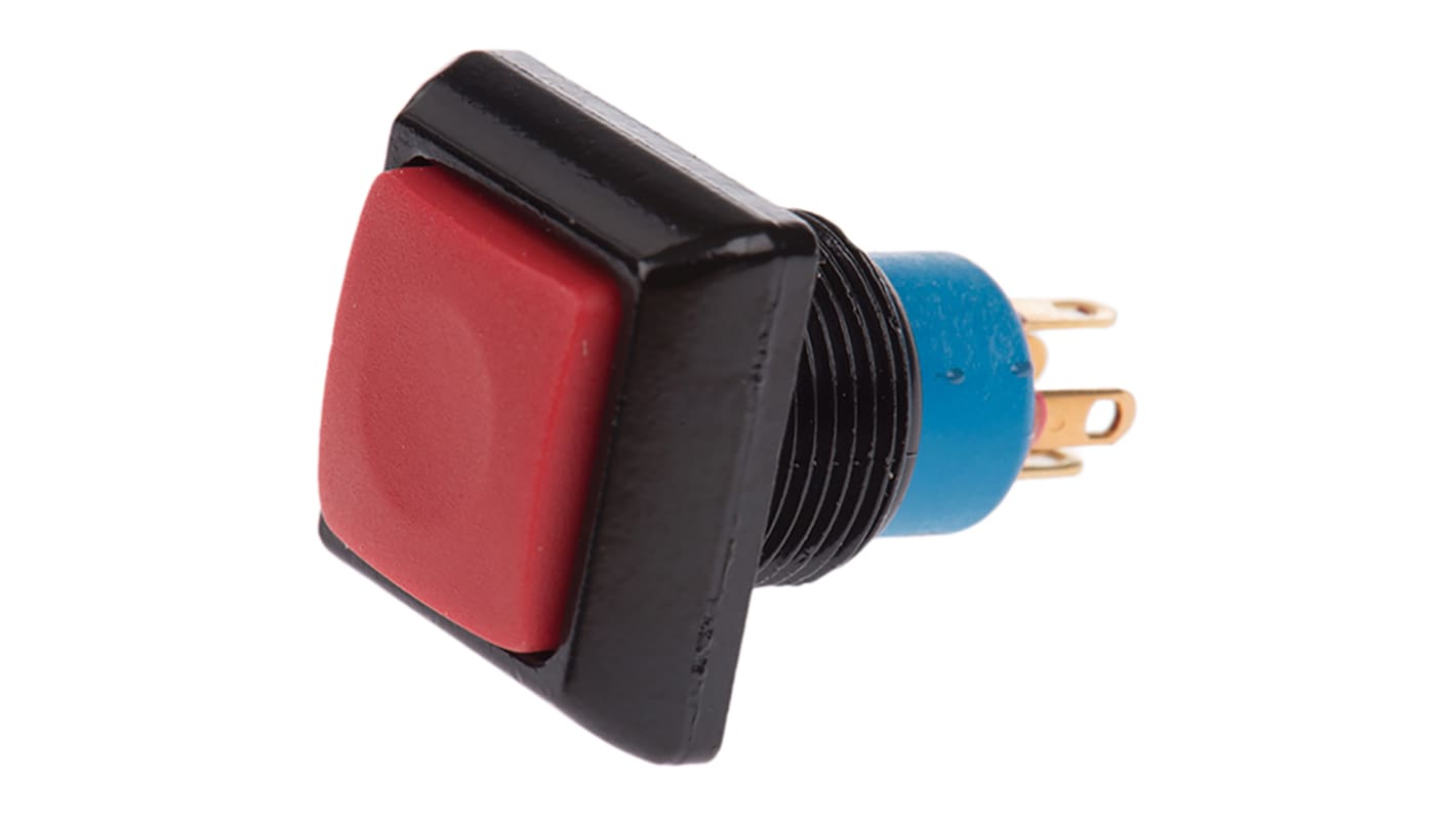 APEM Push Button Switch, Momentary, Panel Mount, 12.9mm Cutout, SPDT, 24V dc, IP67