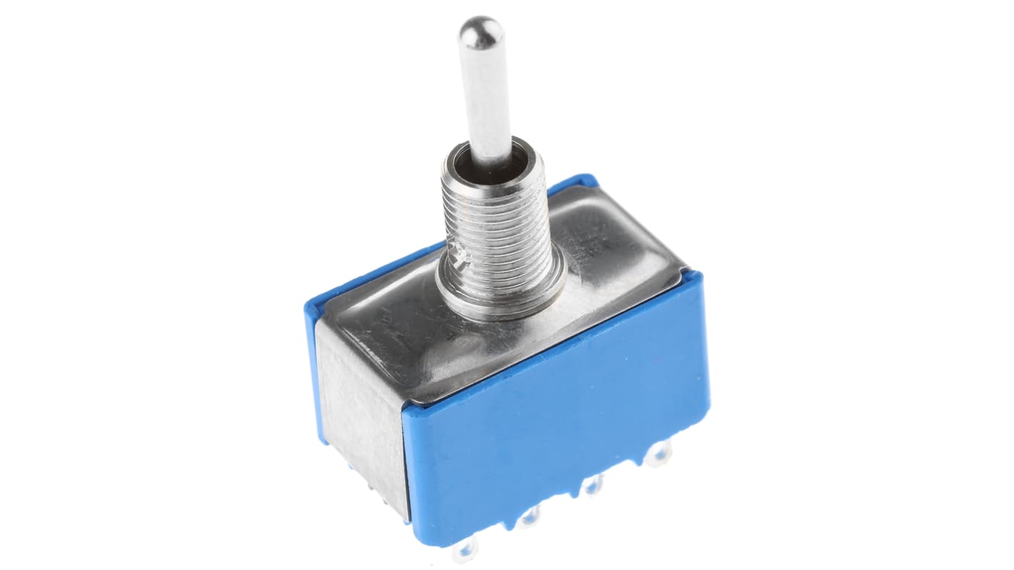 APEM Toggle Switch, Panel Mount, On-Off-On, 4PDT, Solder Terminal