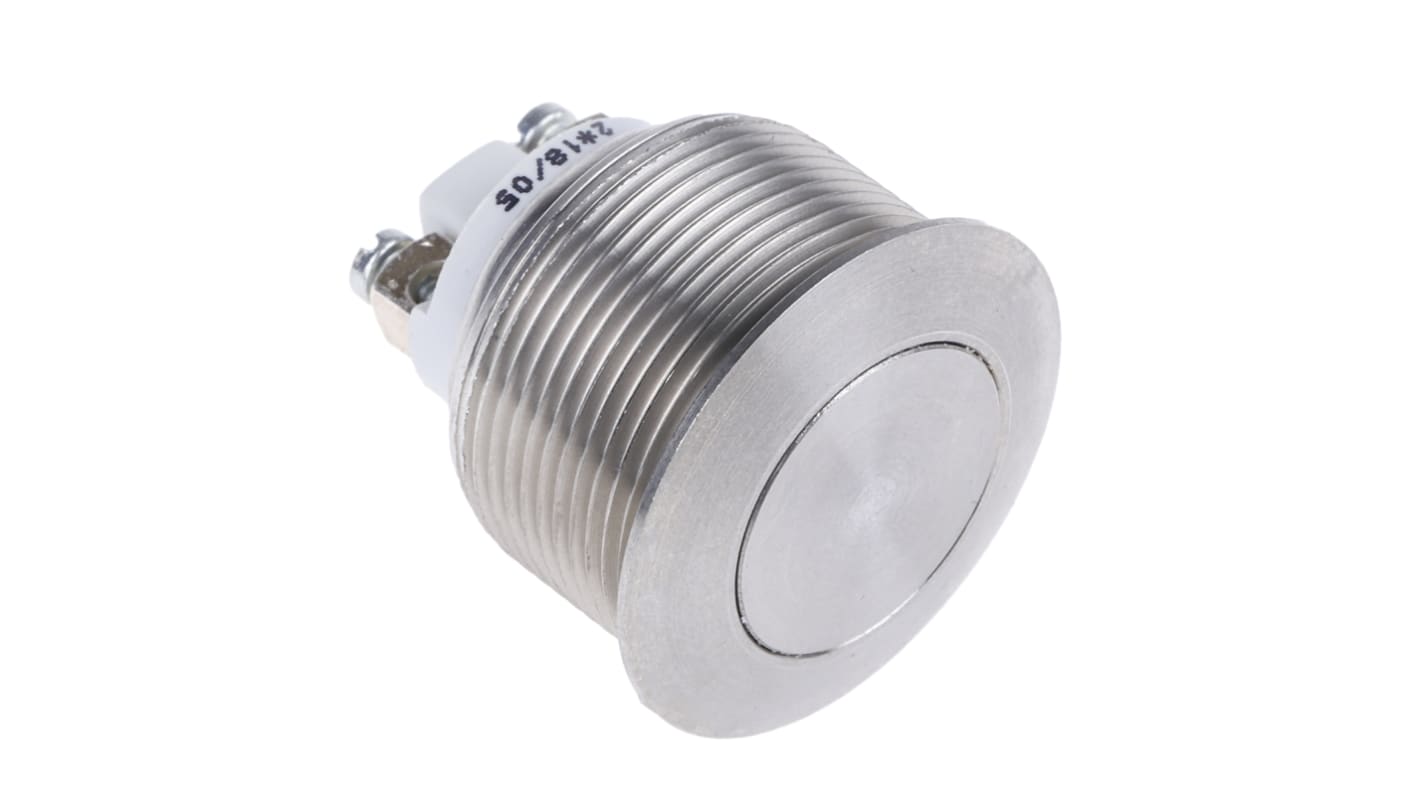 APEM Push Button Switch, Momentary, Panel Mount, 22.2mm Cutout, SPST, 48V dc, IP65