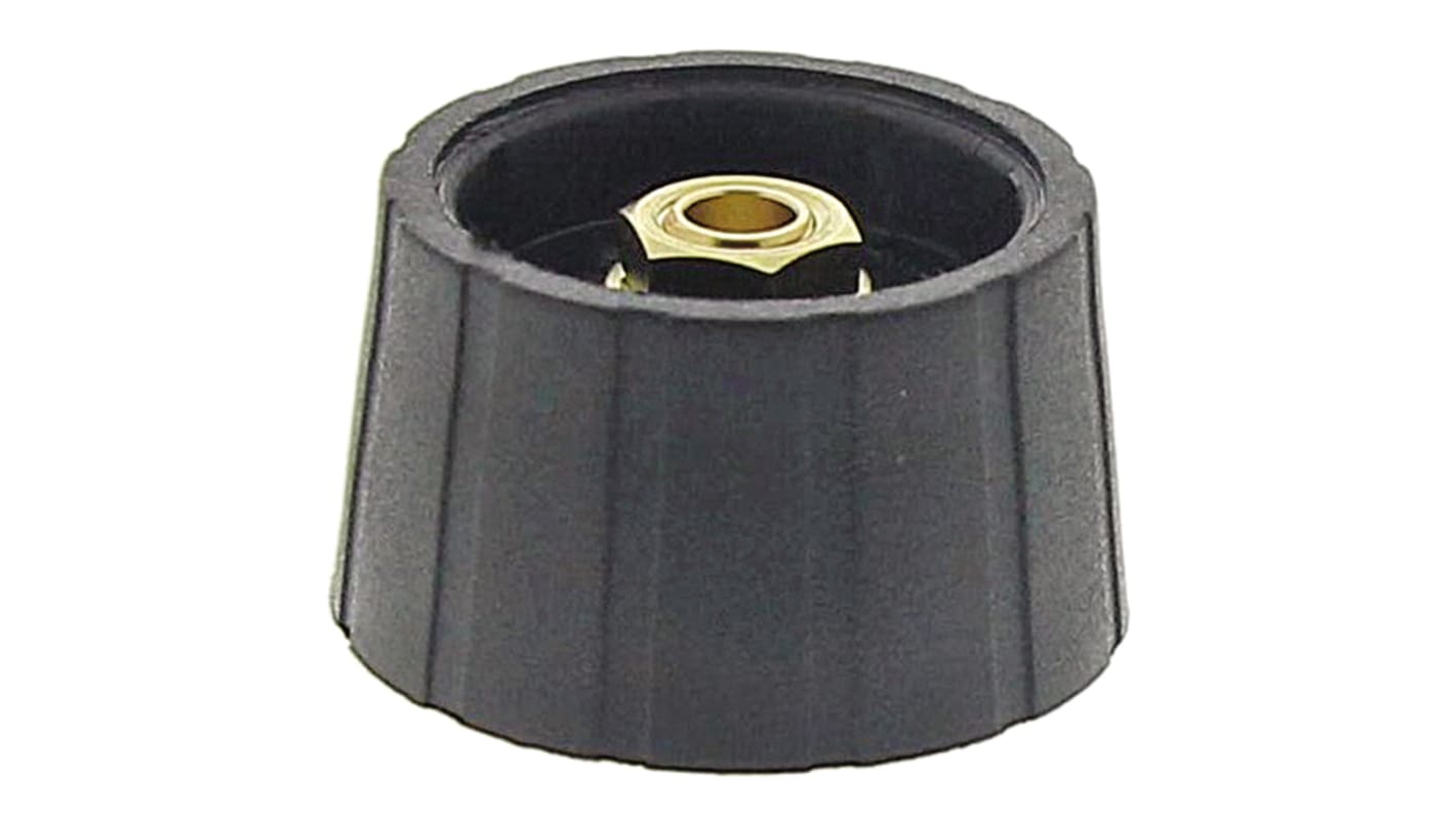 Sifam 29mm Black Potentiometer Knob for 6.35mm Shaft Splined, S290250-BLK