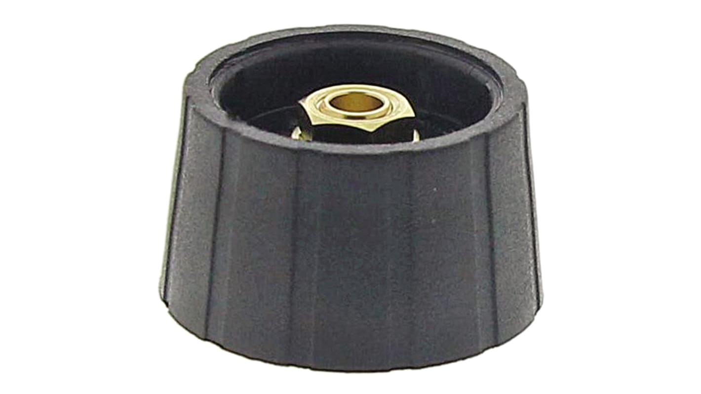 Sifam 29.5mm Black Potentiometer Knob for 6.35mm Shaft Splined, S290250-BLK