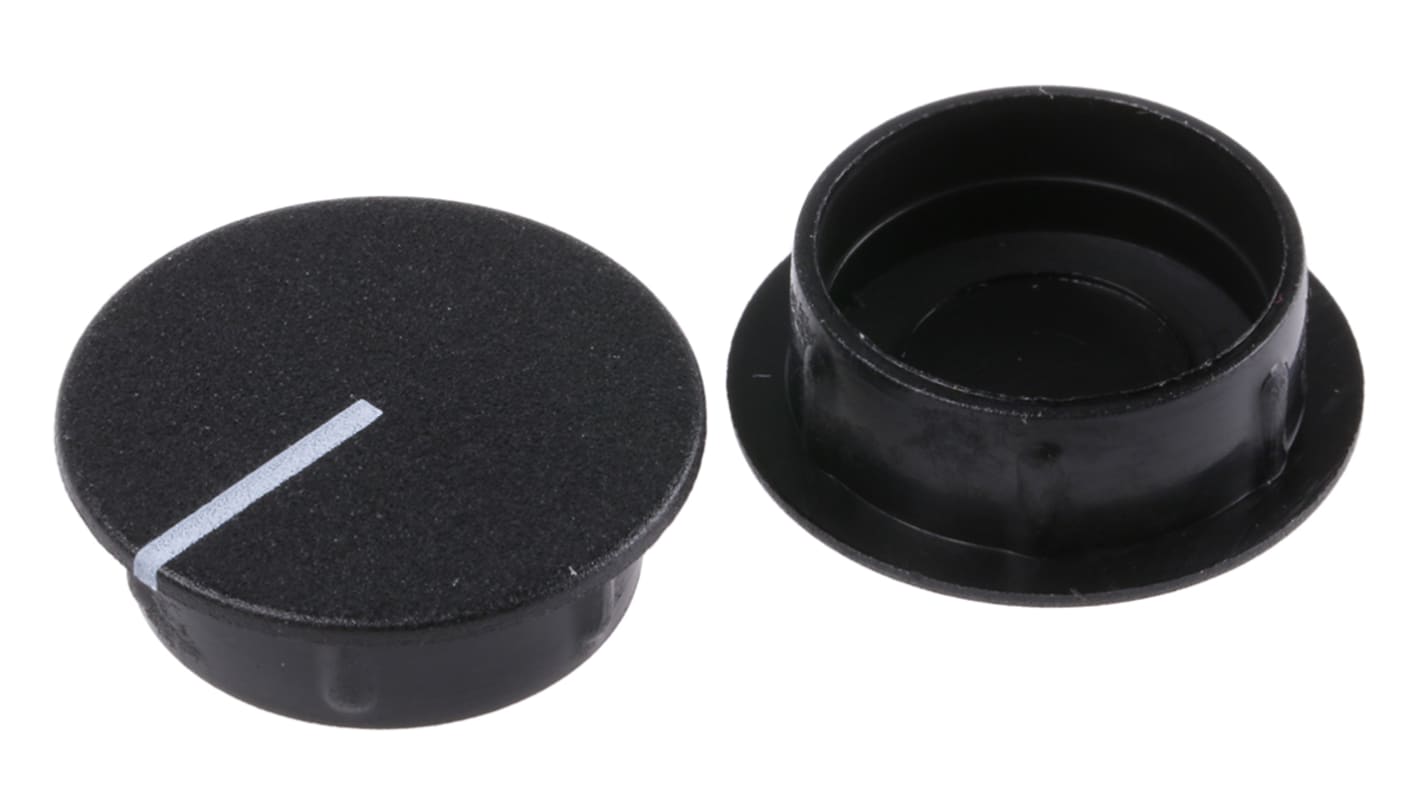 Sifam 21mm Black Potentiometer Knob Cap, C211-BLK