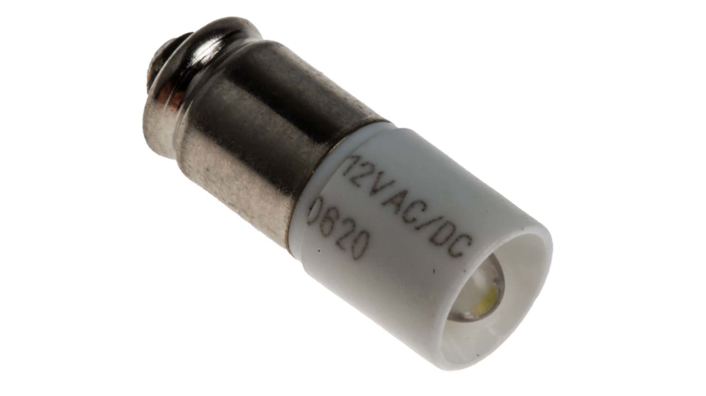 Lampada per indicatori RS PRO, lunga 16mm, Ø 6mm, 12V ca/cc, luce color Bianco, 2070mcd, Chip singolo da 100000h con