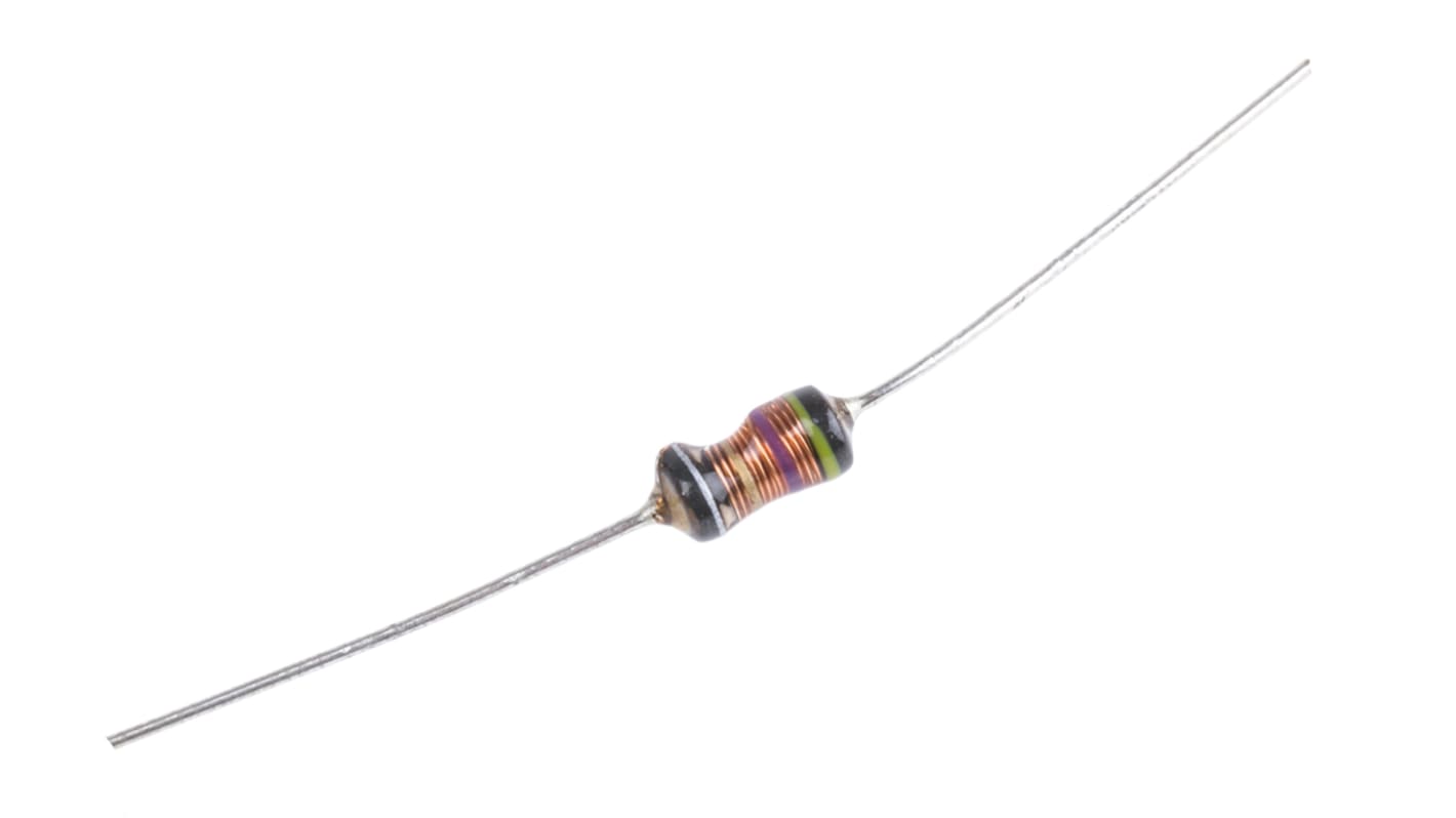 RS PRO Spole med tilledninger 4,7 μH ±10% Ferrit, Max SRF: 95MHz, 1.7A Idc, 0.068Ω Rdc