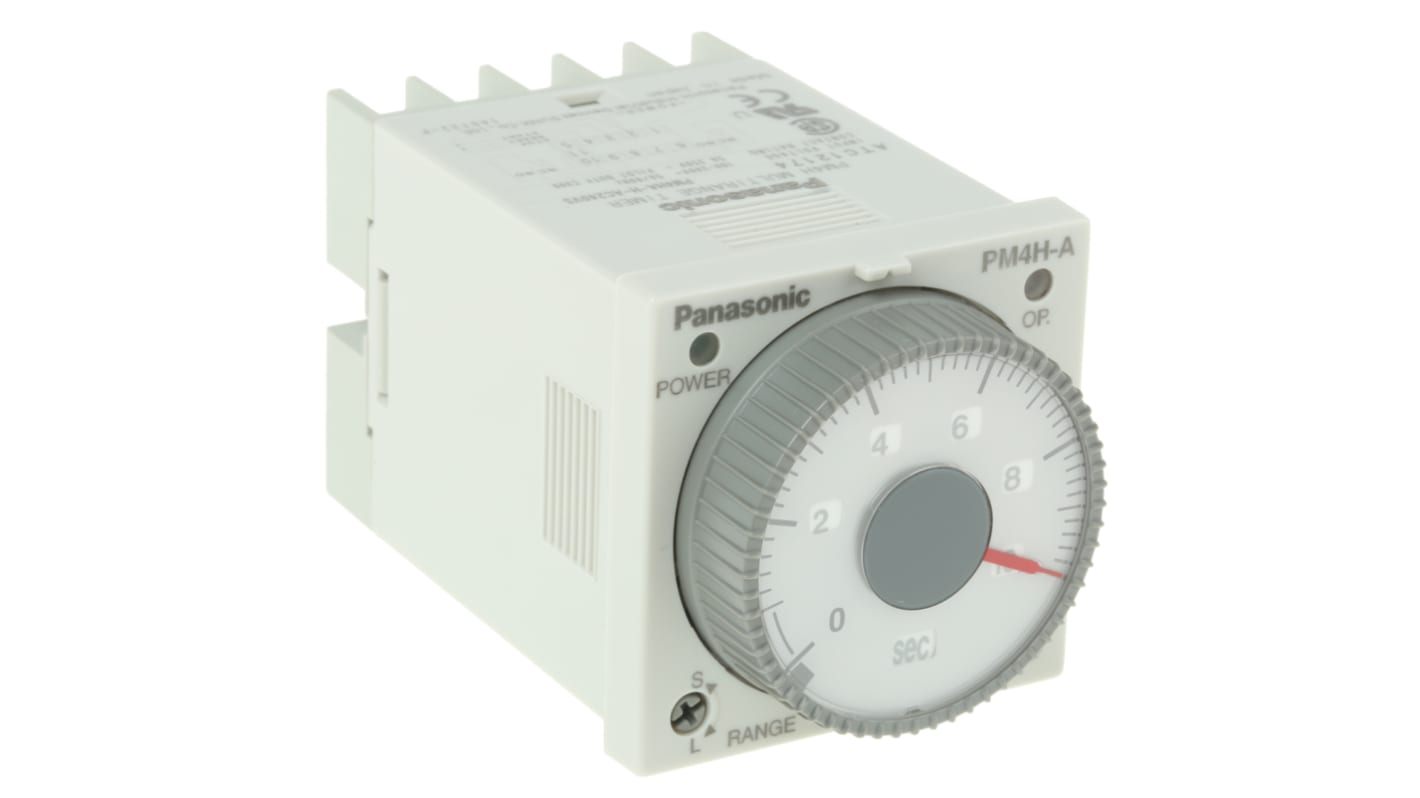 Panasonic PM4H-A Series Chassis Mount Timer Relay, 100 → 240V ac, 1 s → 500h