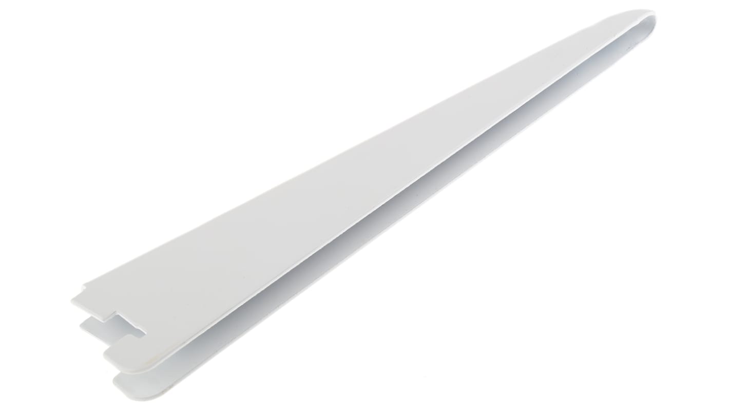 Abrazadera de montaje en pared RS PRO, Acero, Blanco, Sistema Estantería Modular x 220mm