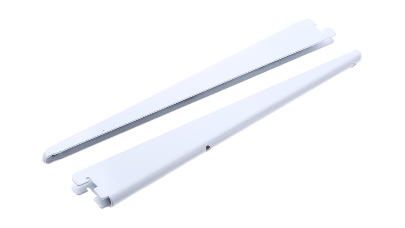 Abrazadera de montaje en pared RS PRO, Acero, Blanco, Sistema Estantería Modular x 370mm