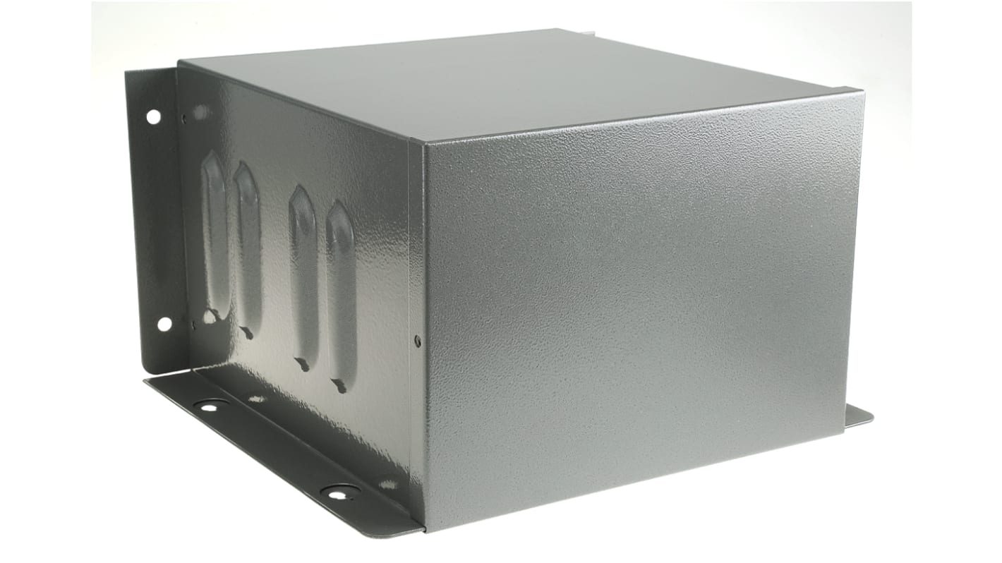 RS PRO Grey Steel Enclosure, Flanged, Grey Lid, 182 x 257 x 271mm