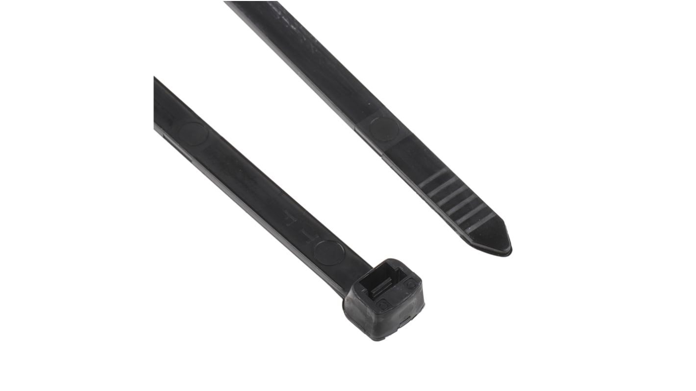 Thomas & Betts Cable Ties, 368mm x 7.6 mm, Black Nylon, Pk-100