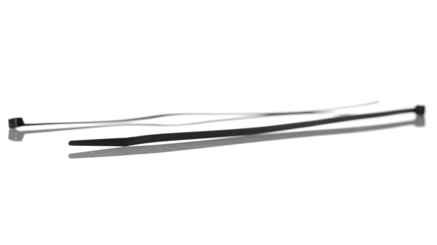 RS PRO Cable Tie, 292mm x 3.6 mm, Black Nylon, Pk100 RS