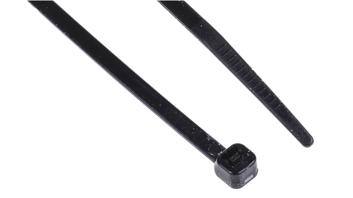 RS PRO Cable Tie, 150mm x 3.6 mm, Black Nylon, Pk-1000