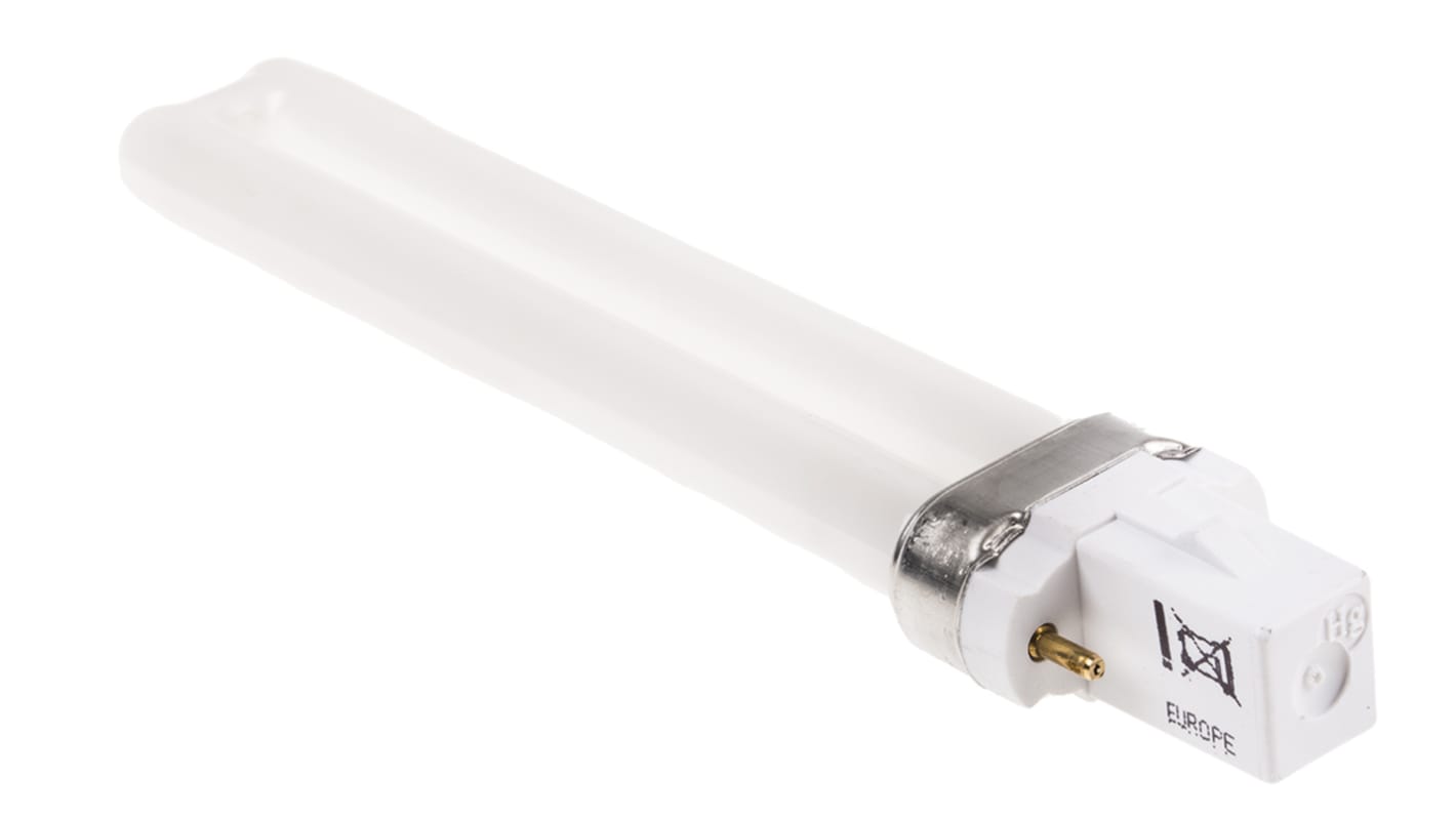 Lampadina fluorescente GE con base G23, 9 W, 2700K (Bianco caldo), Tubo accoppiato