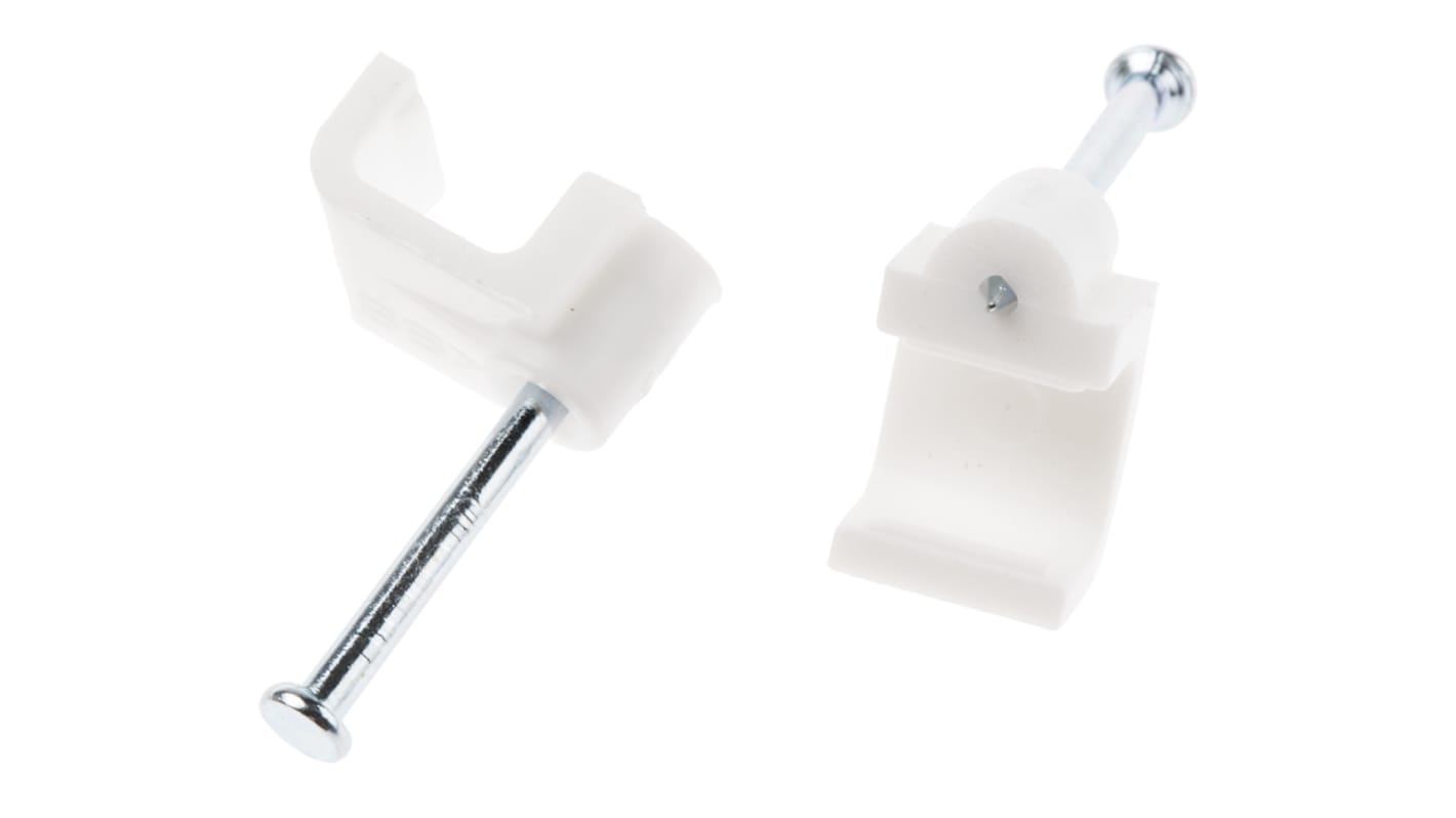 RS PRO White PE Rectangular Cable Clip