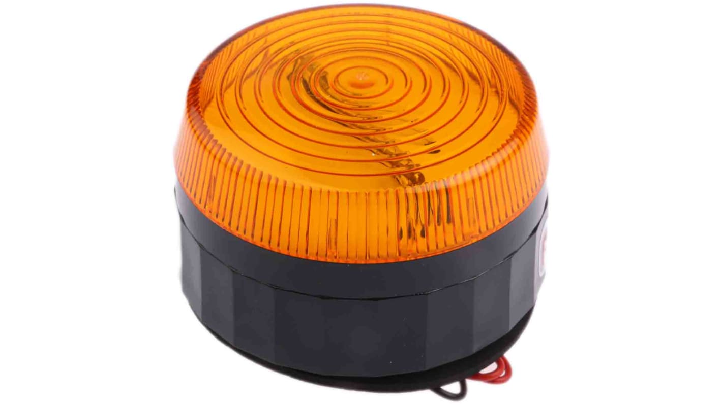 Indicador luminoso RS PRO, efecto Intermitente, Xenón, Ámbar, alim. 10 → 100 V dc, 20 → 72 V ac