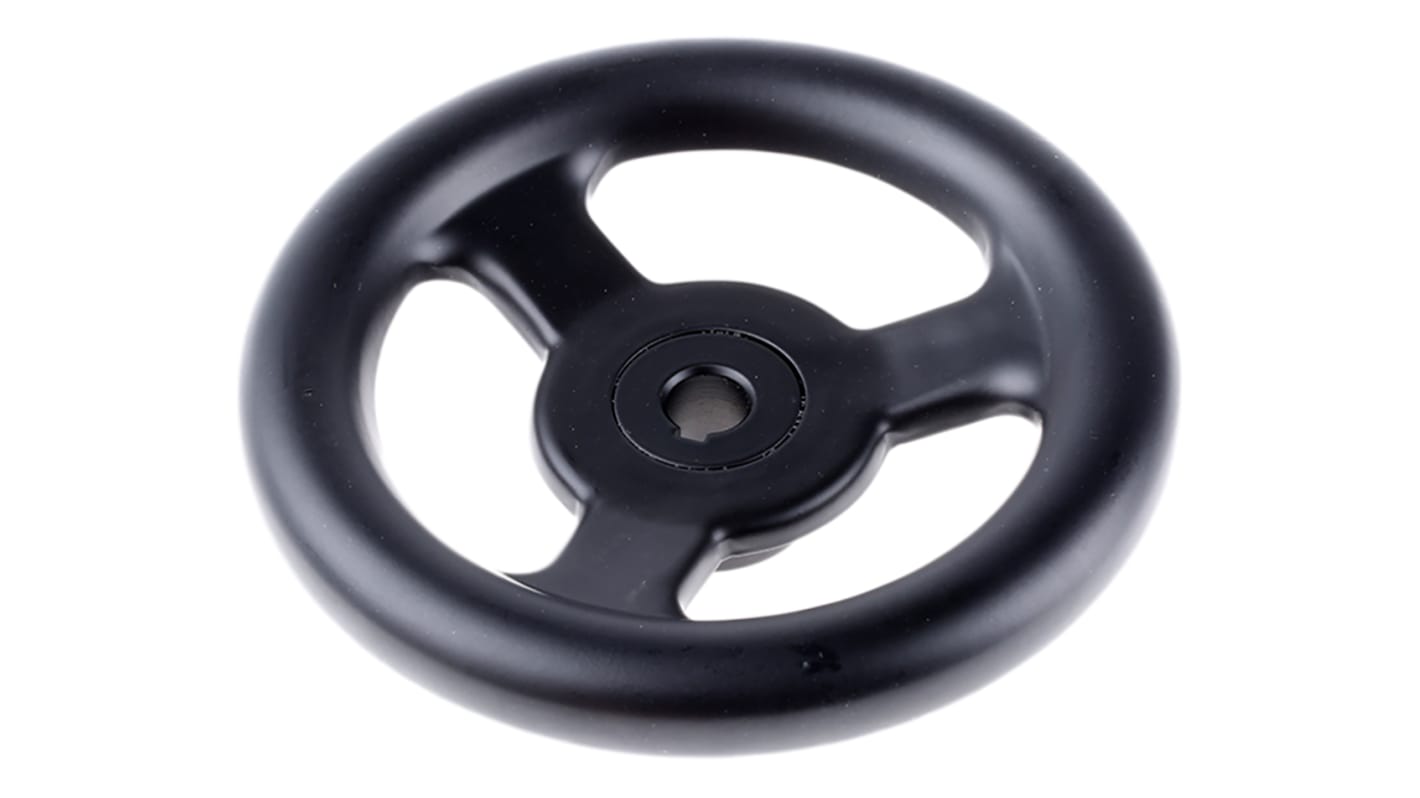 RS PRO Black Steel Hand Wheel, 125mm diameter