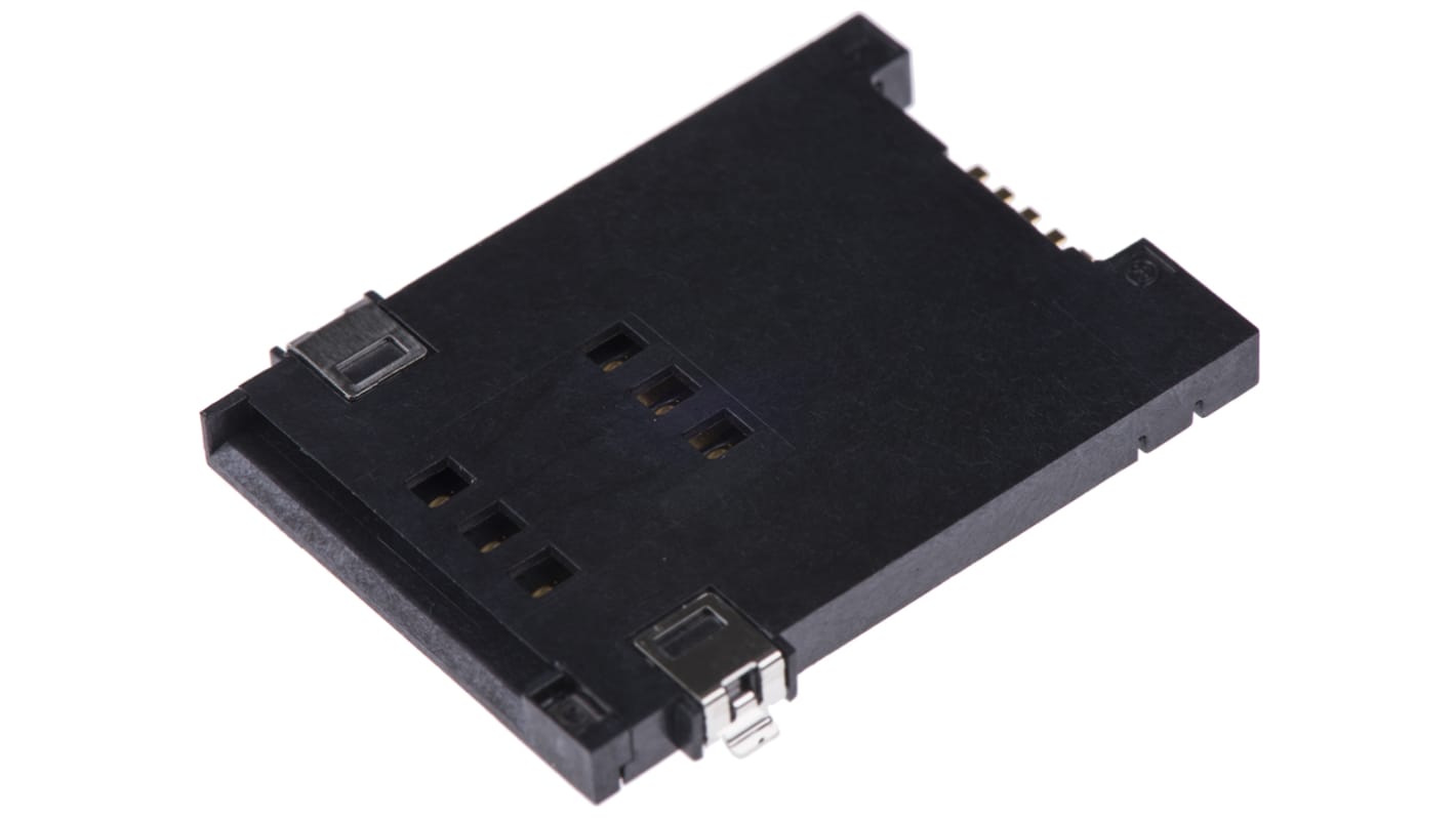 Yamaichi 6 Way Right Angle Memory Card Connector With Solder Termination